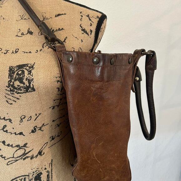 FRYE Melissa Brown leather large shoulder bag with a boho touch - Picture 3 of 16